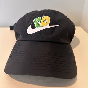 Nike UNO Black Dri-FIT Baseball Hat with UNO Cards Logo Adjustable Dad Cap
